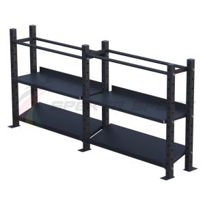 Купить Модульный стеллаж для гантелей, гирь и медболов 2580х430х1200 (2 секции) в Лесозаводске 