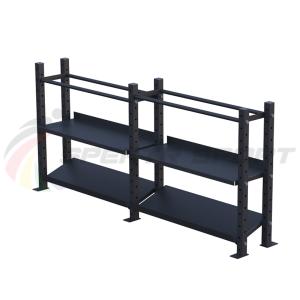 Купить Модульный стеллаж для гантелей, гирь и медболов 3780х430х1200 (2 секции) в Лесозаводске 